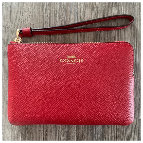 Coach Handbags - NWT Coach Red Leather Wristlet Wallet